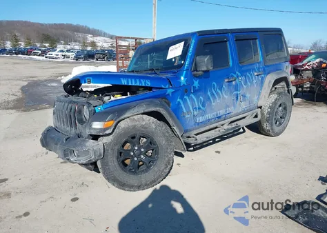 2021 Jeep Wrangler Unlimited Willys 4X4 z USA, uszkodzony, nr VIN 1C4HJXDG3MW789537